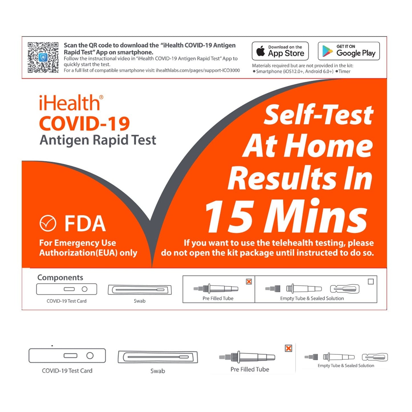 iHealth® COVID-19 Antigen Rapid Test | 2 Tests Per Kit |