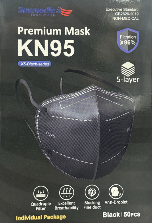 Black KN95 Mask - 50 / box