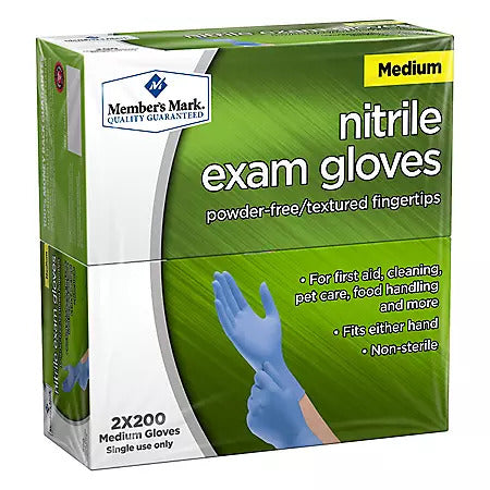 Member's Mark Nitrile Exam Gloves - Blue - Size Medium