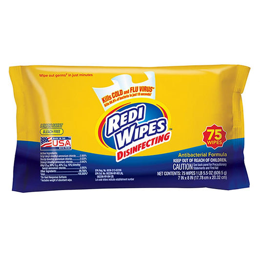 Redi Wipes Disinfecting Wipes - 75 Wipes Per Pack